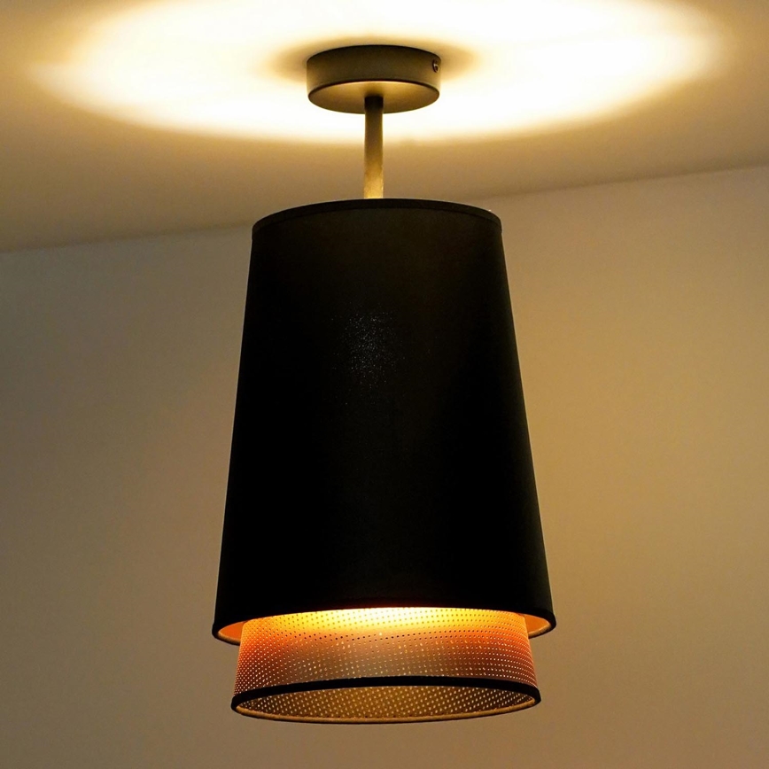Duolla - Virsapmetuma lustra BELL SHINY 1xE27/15W/230V d. 25 cm melna/varš