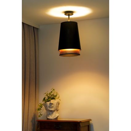 Duolla - Virsapmetuma lustra BELL SHINY 1xE27/15W/230V d. 25 cm melna/varš