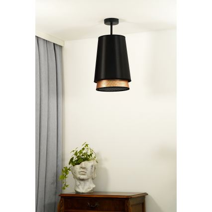 Duolla - Virsapmetuma lustra BELL SHINY 1xE27/15W/230V d. 25 cm melna/varš