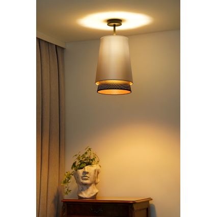 Duolla - Virsapmetuma lustra BELL SHINY 1xE27/15W/230V d. 25 cm sudraba/melna