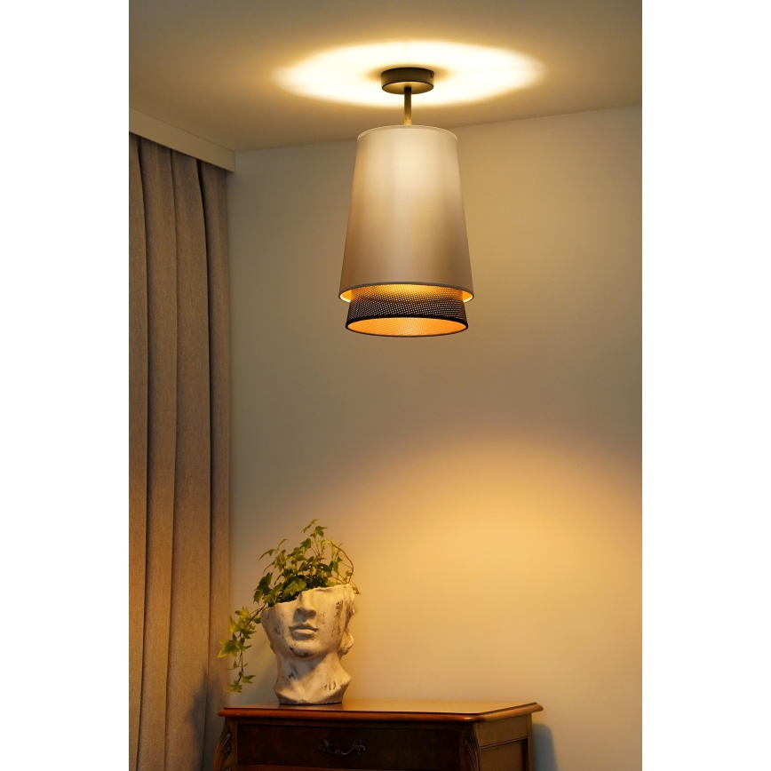 Duolla - Virsapmetuma lustra BELL SHINY 1xE27/15W/230V d. 25 cm sudraba/melna