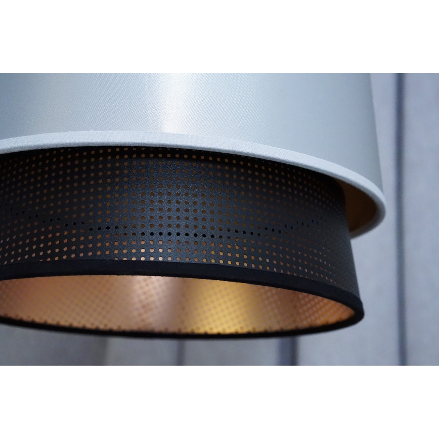 Duolla - Virsapmetuma lustra BELL SHINY 1xE27/15W/230V d. 25 cm sudraba/melna