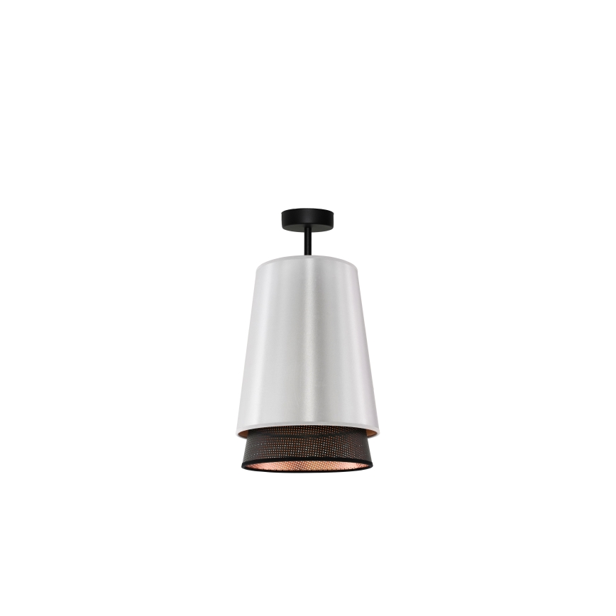 Duolla - Virsapmetuma lustra BELL SHINY 1xE27/15W/230V d. 25 cm sudraba/melna