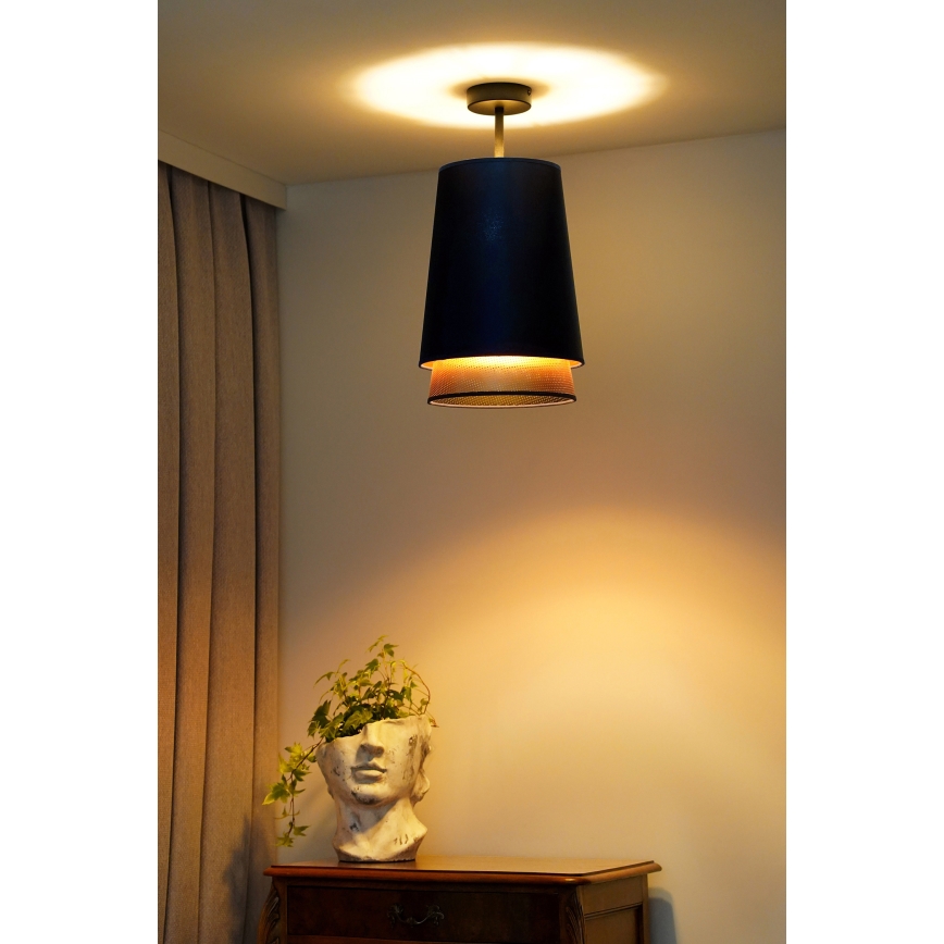 Duolla - Virsapmetuma lustra BELL SHINY 1xE27/15W/230V d. 25 cm zila/varš