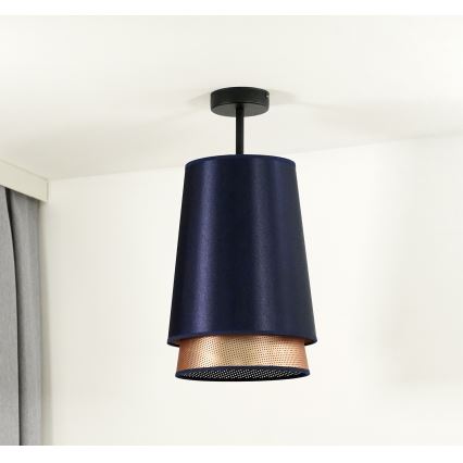 Duolla - Virsapmetuma lustra BELL SHINY 1xE27/15W/230V d. 25 cm zila/varš