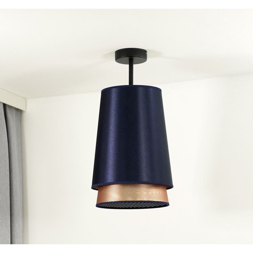 Duolla - Virsapmetuma lustra BELL SHINY 1xE27/15W/230V d. 25 cm zila/varš