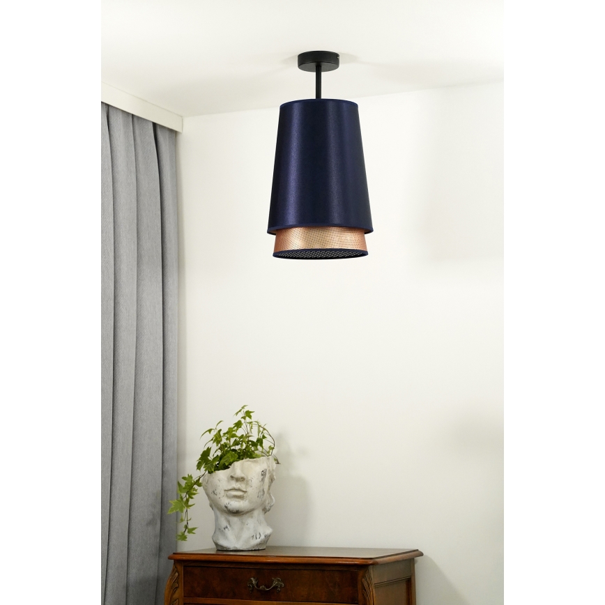 Duolla - Virsapmetuma lustra BELL SHINY 1xE27/15W/230V d. 25 cm zila/varš