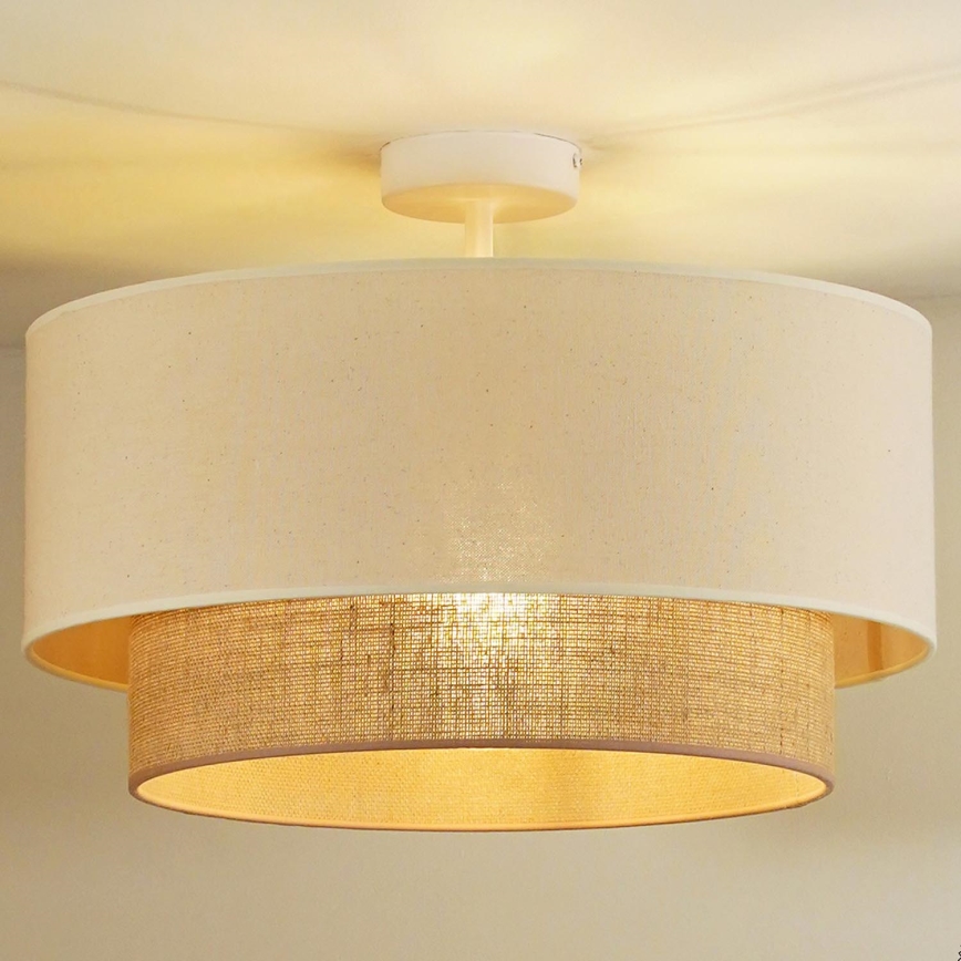 Duolla - Virsapmetuma lustra BOHO 1xE27/15W/230V d. 45 cm krēmkrāsa/brūna