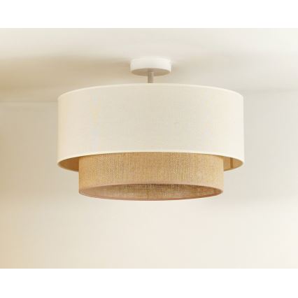 Duolla - Virsapmetuma lustra BOHO 1xE27/15W/230V d. 45 cm krēmkrāsa/brūna
