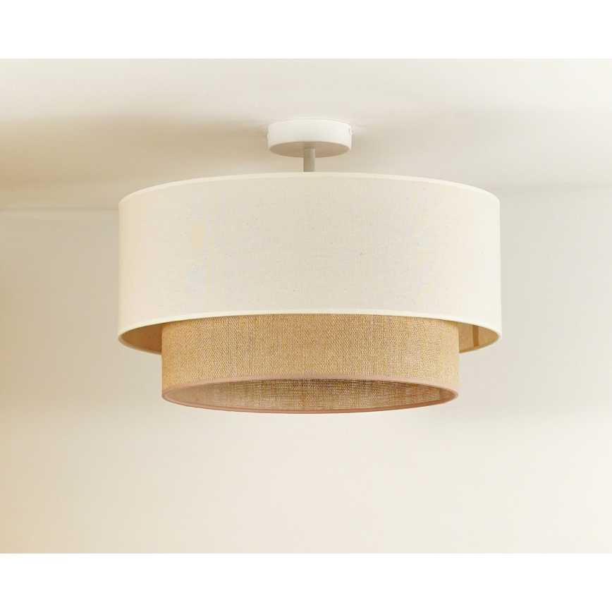 Duolla - Virsapmetuma lustra BOHO 1xE27/15W/230V d. 45 cm krēmkrāsa/brūna