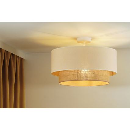 Duolla - Virsapmetuma lustra BOHO 1xE27/15W/230V d. 45 cm krēmkrāsa/brūna