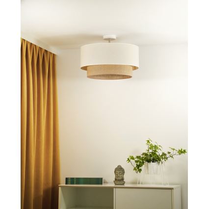 Duolla - Virsapmetuma lustra BOHO 1xE27/15W/230V d. 45 cm krēmkrāsa/brūna
