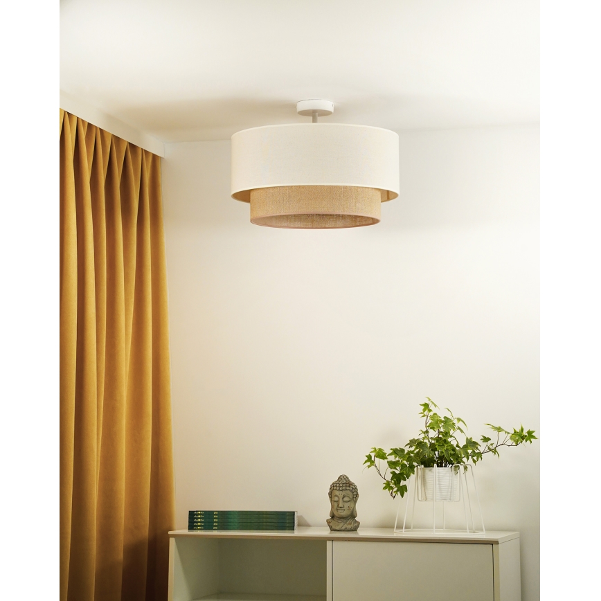 Duolla - Virsapmetuma lustra BOHO 1xE27/15W/230V d. 45 cm krēmkrāsa/brūna