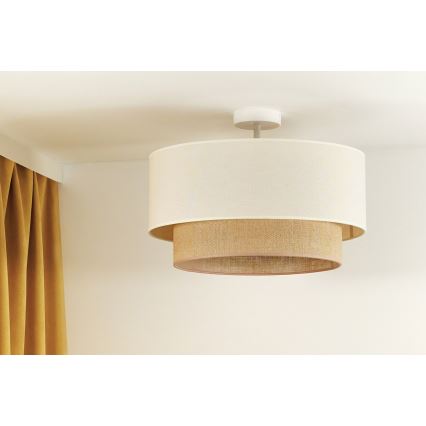 Duolla - Virsapmetuma lustra BOHO 1xE27/15W/230V d. 45 cm krēmkrāsa/brūna