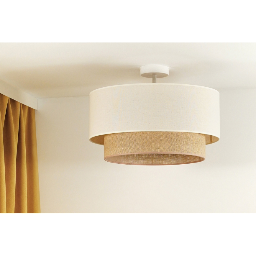 Duolla - Virsapmetuma lustra BOHO 1xE27/15W/230V d. 45 cm krēmkrāsa/brūna