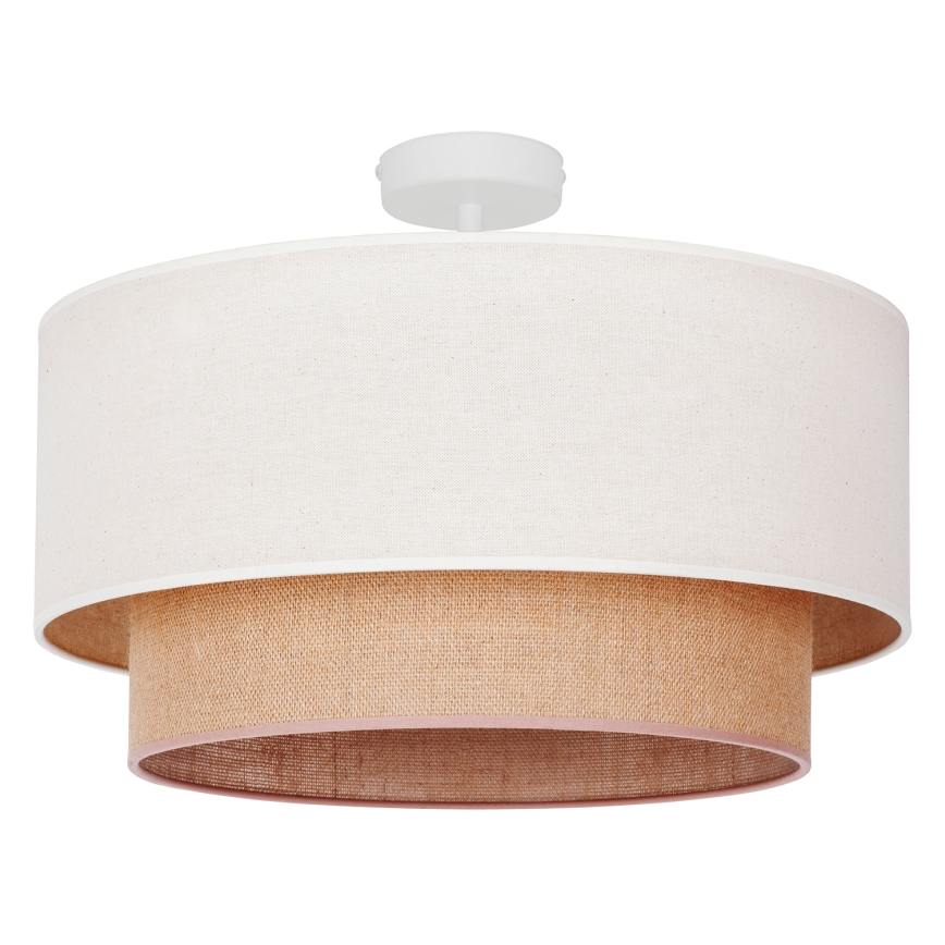 Duolla - Virsapmetuma lustra BOHO 1xE27/15W/230V d. 45 cm krēmkrāsa/brūna