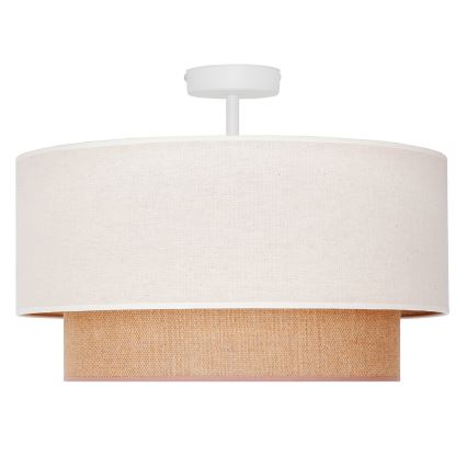 Duolla - Virsapmetuma lustra BOHO 1xE27/15W/230V d. 45 cm krēmkrāsa/brūna