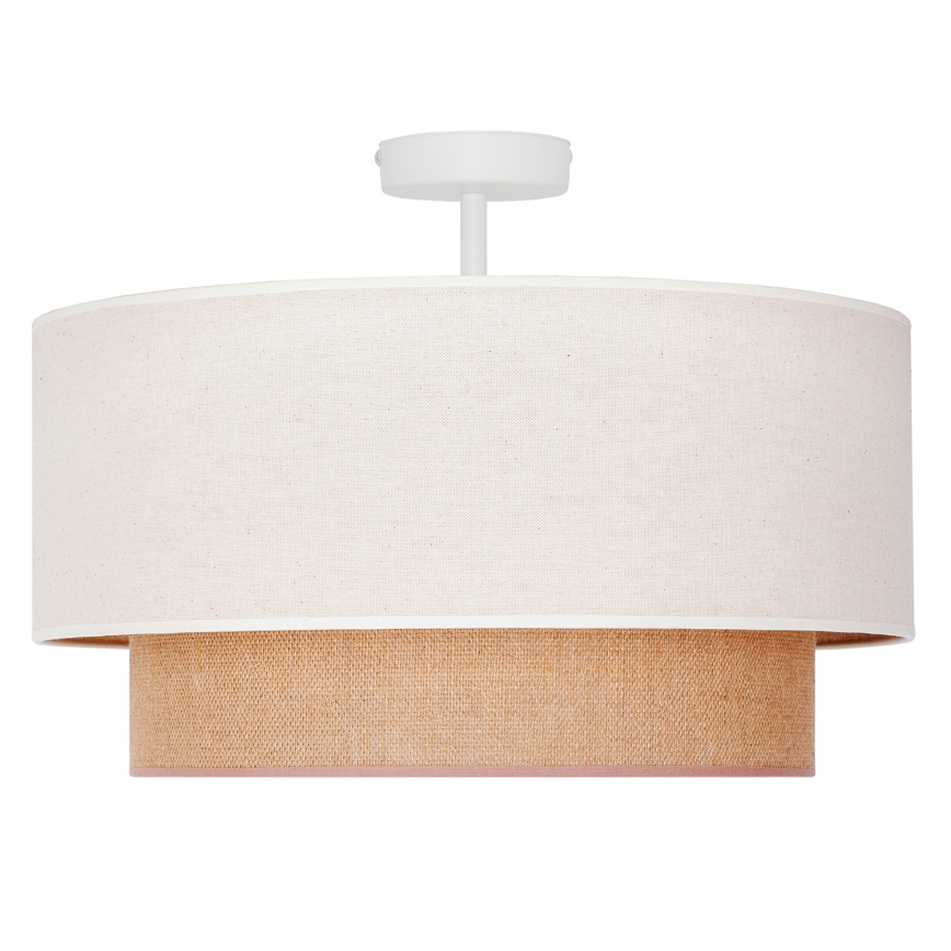 Duolla - Virsapmetuma lustra BOHO 1xE27/15W/230V d. 45 cm krēmkrāsa/brūna