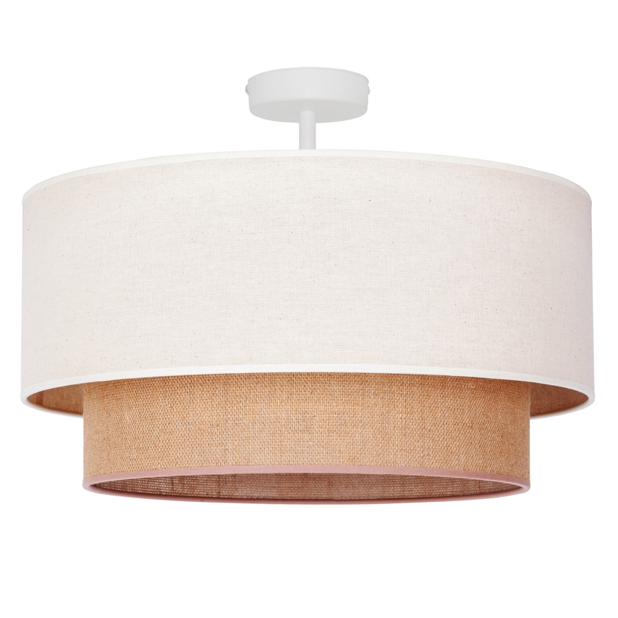 Duolla - Virsapmetuma lustra BOHO 1xE27/15W/230V d. 45 cm krēmkrāsa/brūna