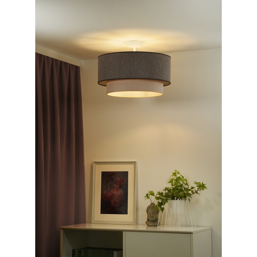 Duolla - Virsapmetuma lustra BOHO ECO RECYCLING 1xE27/15W/230V d. 45 cm brūna/krēmkrāsa