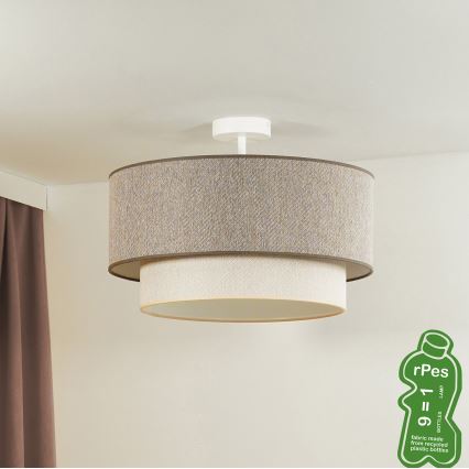 Duolla - Virsapmetuma lustra BOHO ECO RECYCLING 1xE27/15W/230V d. 45 cm brūna/krēmkrāsa