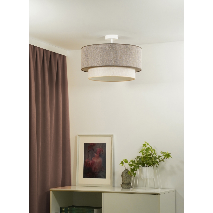 Duolla - Virsapmetuma lustra BOHO ECO RECYCLING 1xE27/15W/230V d. 45 cm brūna/krēmkrāsa