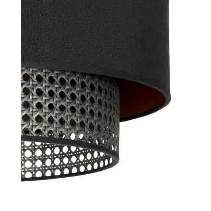 Duolla - Virsapmetuma lustra BOHO RATTAN 1xE27/15W/230V d. 45 cm melna