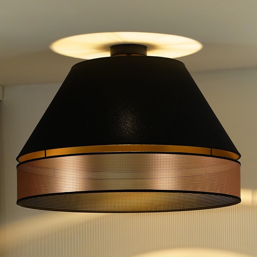 Duolla - Virsapmetuma lustra COPPER SHINY 1xE27/15W/230V d. 60 cm melna/varš