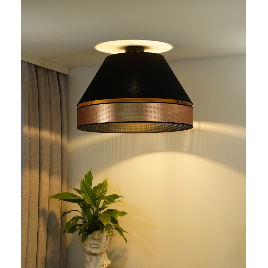 Duolla - Virsapmetuma lustra COPPER SHINY 1xE27/15W/230V d. 60 cm melna/varš