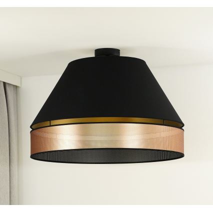 Duolla - Virsapmetuma lustra COPPER SHINY 1xE27/15W/230V d. 60 cm melna/varš