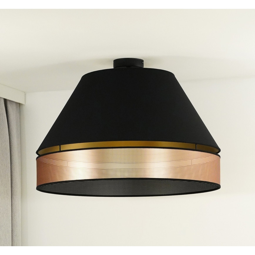Duolla - Virsapmetuma lustra COPPER SHINY 1xE27/15W/230V d. 60 cm melna/varš