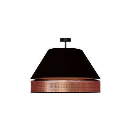 Duolla - Virsapmetuma lustra COPPER SHINY 1xE27/15W/230V d. 60 cm melna/varš