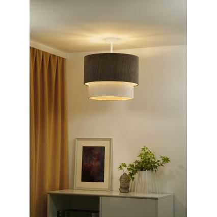 Duolla - Virsapmetuma lustra CORDUROY 1xE27/15W/230V d. 40 cm brūna/krēmkrāsa