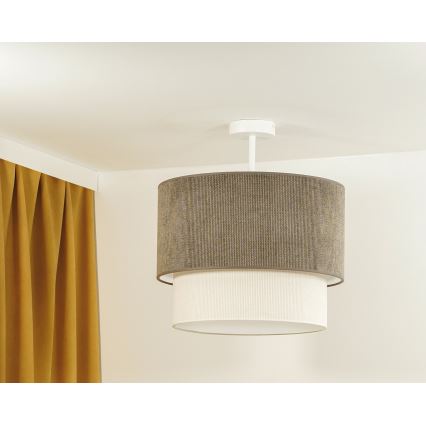 Duolla - Virsapmetuma lustra CORDUROY 1xE27/15W/230V d. 40 cm brūna/krēmkrāsa
