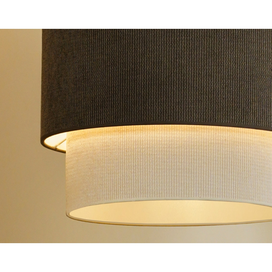 Duolla - Virsapmetuma lustra CORDUROY 1xE27/15W/230V d. 40 cm brūna/krēmkrāsa