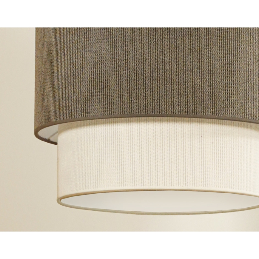 Duolla - Virsapmetuma lustra CORDUROY 1xE27/15W/230V d. 40 cm brūna/krēmkrāsa