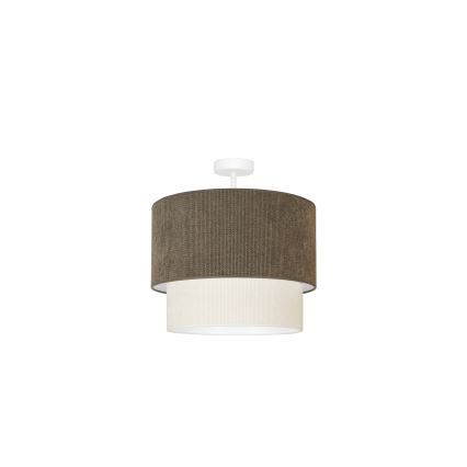 Duolla - Virsapmetuma lustra CORDUROY 1xE27/15W/230V d. 40 cm brūna/krēmkrāsa