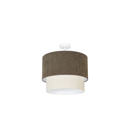 Duolla - Virsapmetuma lustra CORDUROY 1xE27/15W/230V d. 40 cm brūna/krēmkrāsa