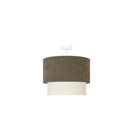 Duolla - Virsapmetuma lustra CORDUROY 1xE27/15W/230V d. 40 cm brūna/krēmkrāsa