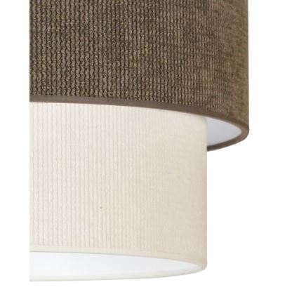 Duolla - Virsapmetuma lustra CORDUROY 1xE27/15W/230V d. 40 cm brūna/krēmkrāsa