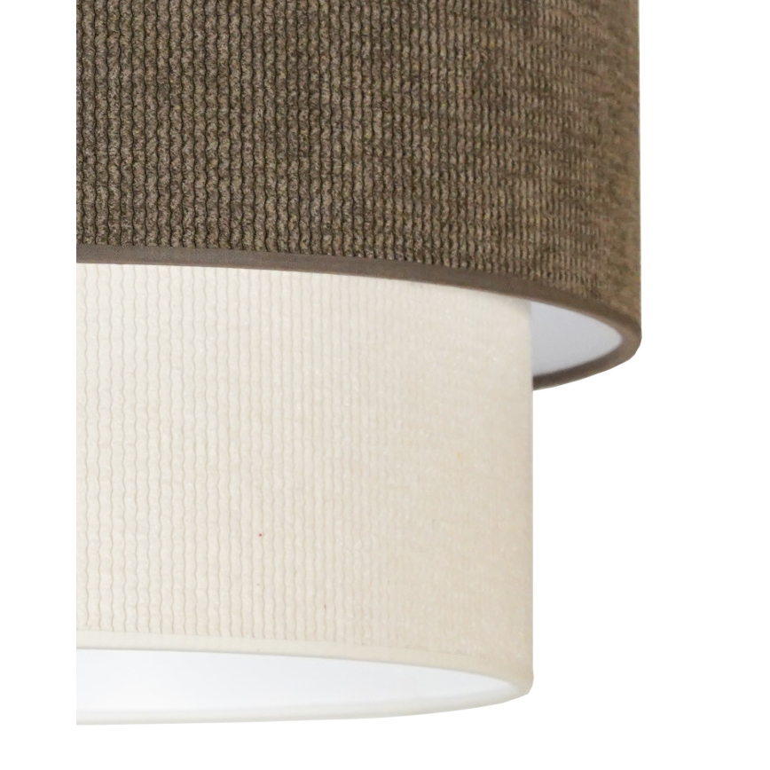 Duolla - Virsapmetuma lustra CORDUROY 1xE27/15W/230V d. 40 cm brūna/krēmkrāsa