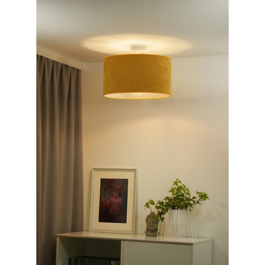 Duolla - Virsapmetuma lustra CORDUROY 1xE27/15W/230V d. 40 cm dzeltena