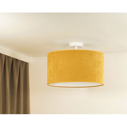 Duolla - Virsapmetuma lustra CORDUROY 1xE27/15W/230V d. 40 cm dzeltena