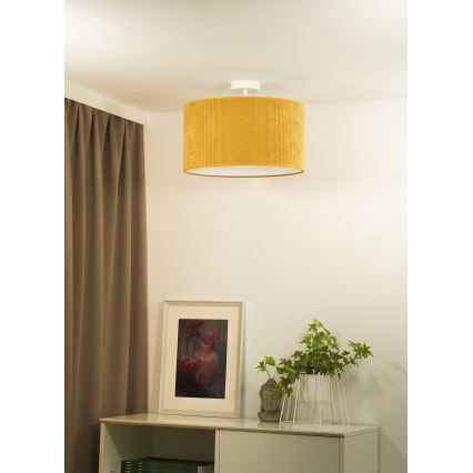 Duolla - Virsapmetuma lustra CORDUROY 1xE27/15W/230V d. 40 cm dzeltena