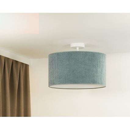 Duolla - Virsapmetuma lustra CORDUROY 1xE27/15W/230V d. 40 cm gaiši zila