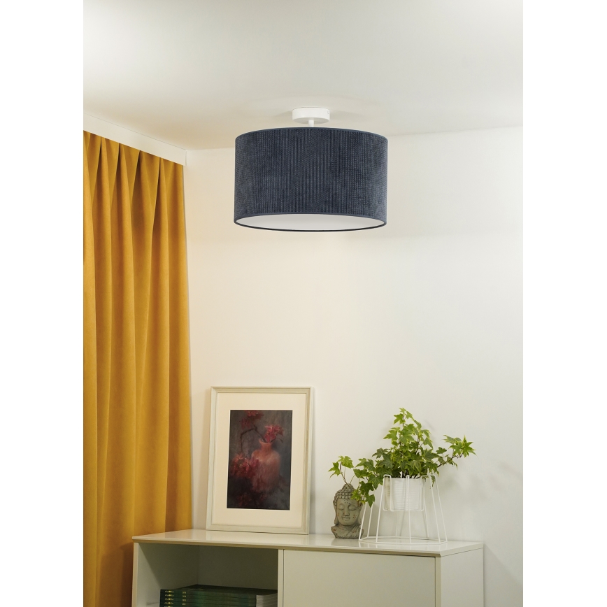 Duolla - Virsapmetuma lustra CORDUROY 1xE27/15W/230V d. 40 cm tumši zila