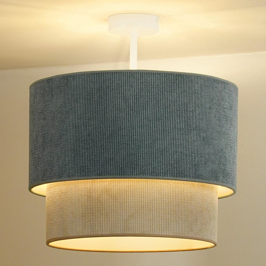 Duolla - Virsapmetuma lustra CORDUROY 1xE27/15W/230V d. 40 cm zila/bēša