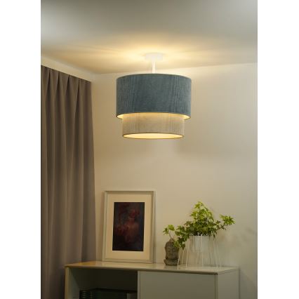 Duolla - Virsapmetuma lustra CORDUROY 1xE27/15W/230V d. 40 cm zila/bēša