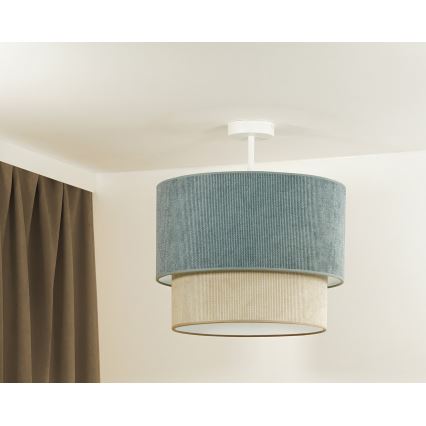 Duolla - Virsapmetuma lustra CORDUROY 1xE27/15W/230V d. 40 cm zila/bēša