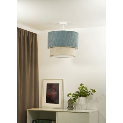 Duolla - Virsapmetuma lustra CORDUROY 1xE27/15W/230V d. 40 cm zila/bēša